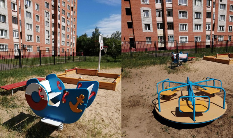 Карим Ибрагимов помог отремонтировать детскую площадку на улице Львовская
