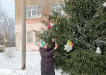 В поселке Новое Доскино установили новогоднюю ель