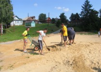 В ТОС «Согласие» жители приступили к строительству спортивной площадки
