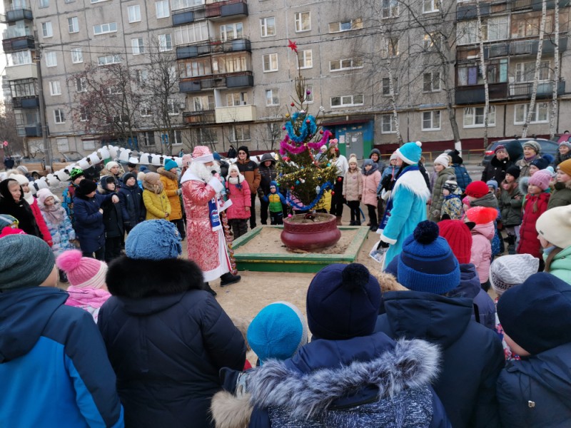 Владимир Аношкин предоставил новогодние подарки для дворовой елки в округе