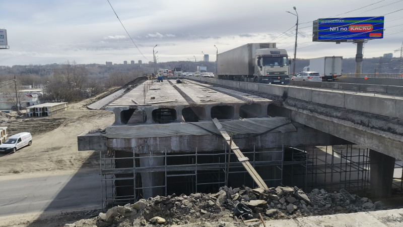 Капитальный ремонт путепровода у Мызинского моста