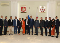 Евгений Чинцов провел официальную встречу с делегацией  Сухумского городского Собрания Республики Абхазия