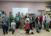 Показательные выступления и мастер-класс по фланкировке в посёлке Мостоотряд