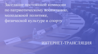 Прямая трансляция заседания постоянной комиссии по патриотическому воспитанию, молодежной политике, физической культуре и спорту